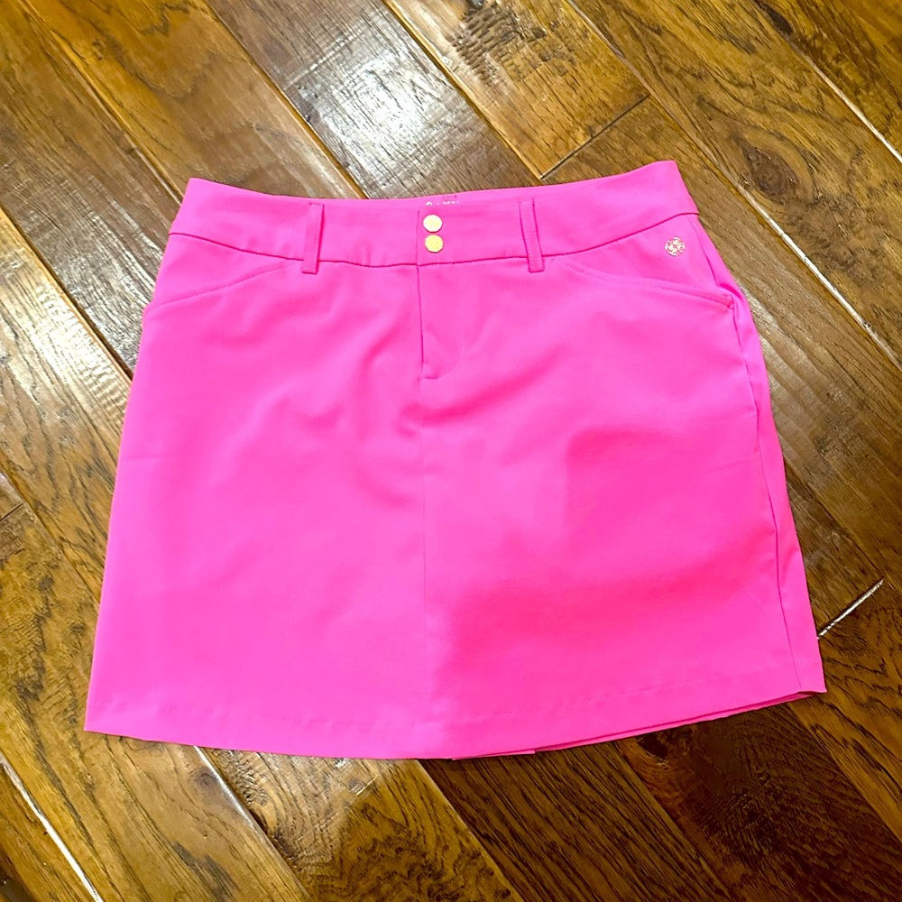 BNWT LILLY PULITZER SYBIL RESORT COCKATOO PINK LUXETIC 17" SKORT